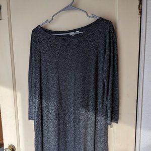 Tshirt Dress Heather Lightweight Black Gray
